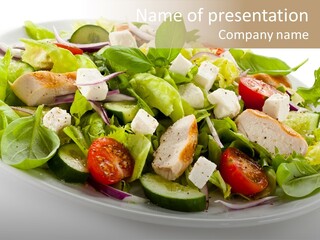 White Grill Vitamin PowerPoint Template