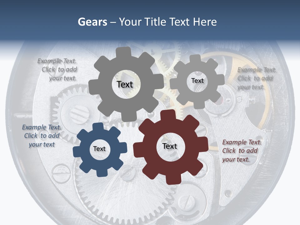 Adjusting Small Gear Drive PowerPoint Template