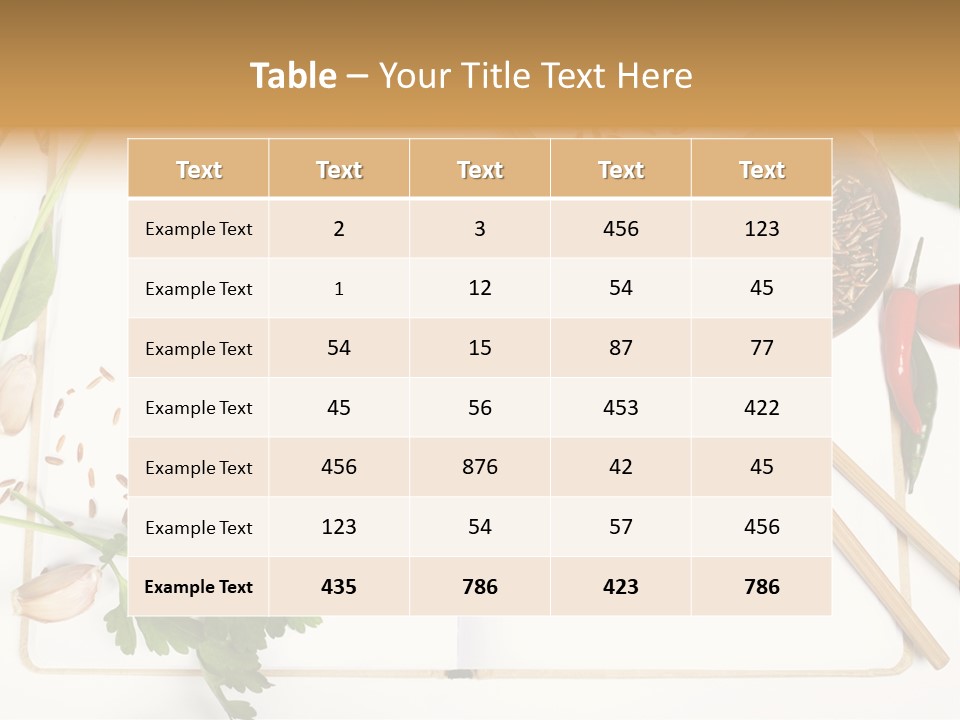 Tableware Ingredient White PowerPoint Template