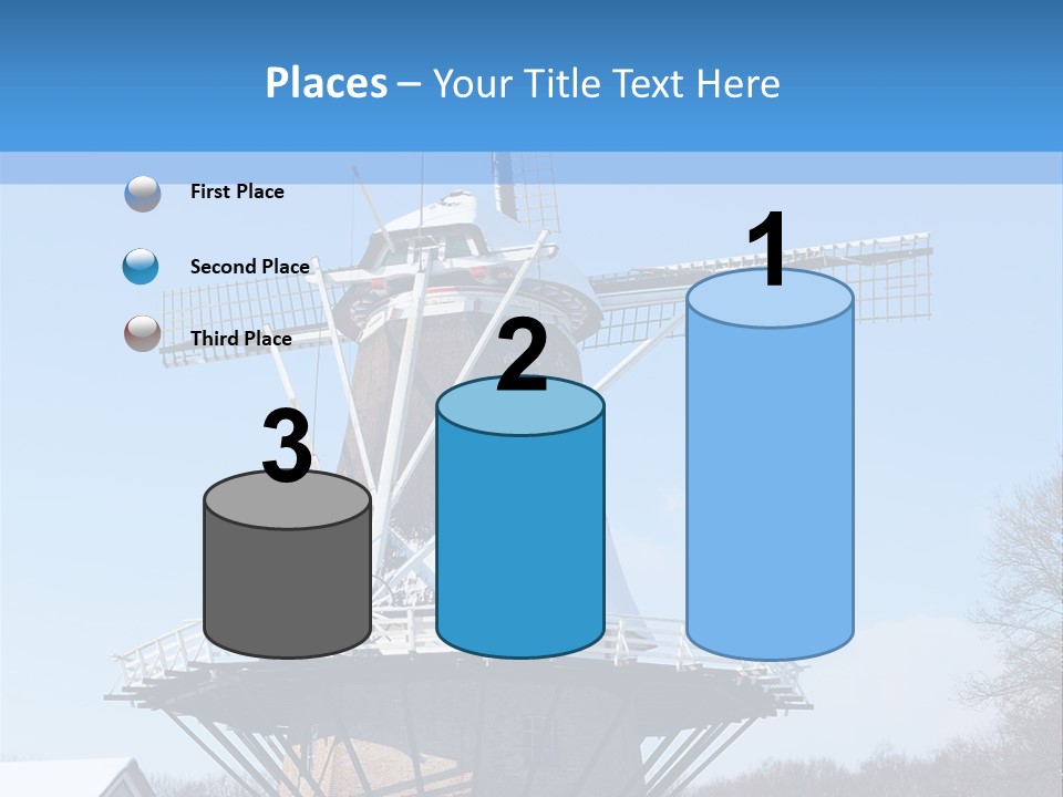Netherlands Mill Sky PowerPoint Template