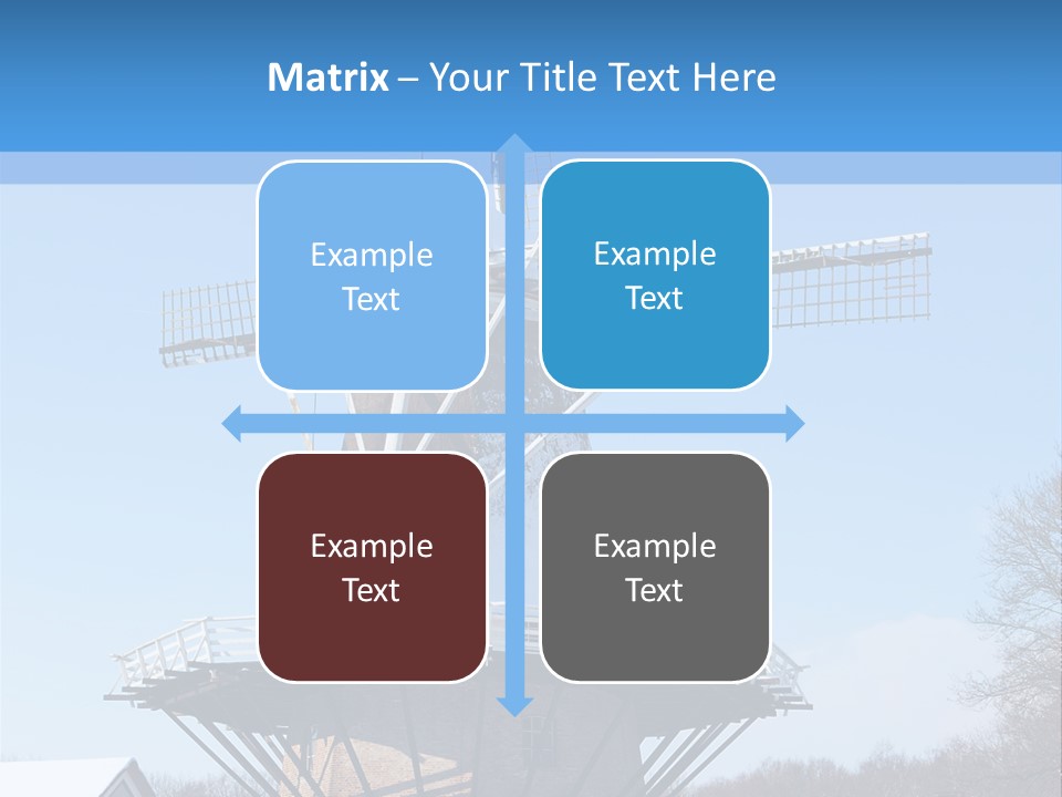 Netherlands Mill Sky PowerPoint Template