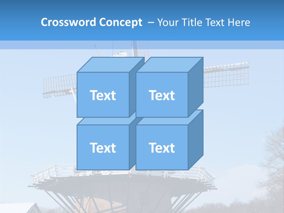 Netherlands Mill Sky PowerPoint Template