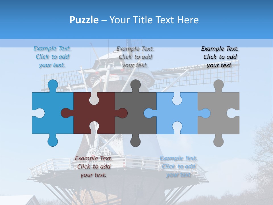 Netherlands Mill Sky PowerPoint Template