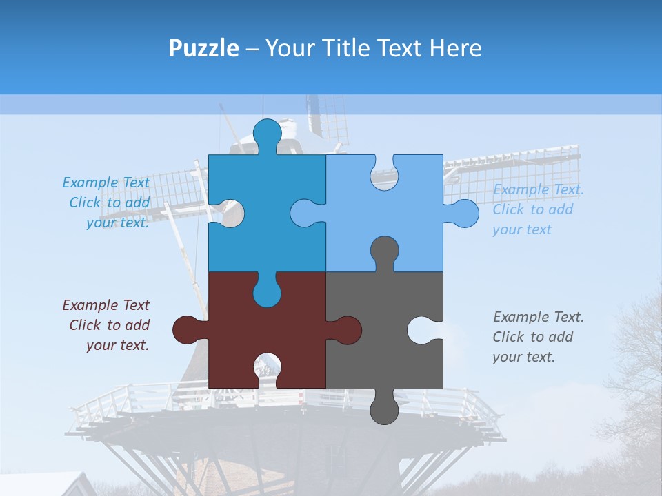 Netherlands Mill Sky PowerPoint Template