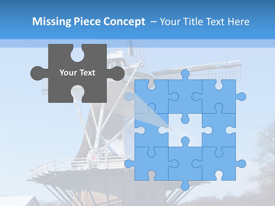 Netherlands Mill Sky PowerPoint Template