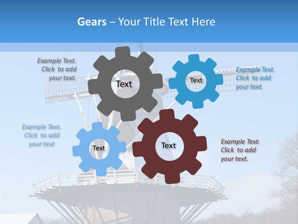 Netherlands Mill Sky PowerPoint Template