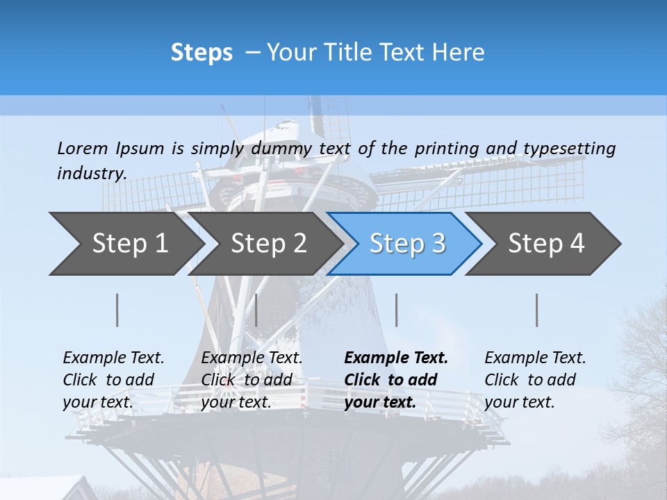 Netherlands Mill Sky PowerPoint Template