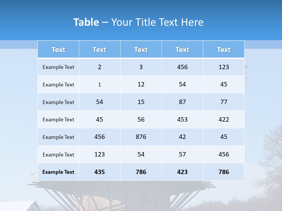 Netherlands Mill Sky PowerPoint Template