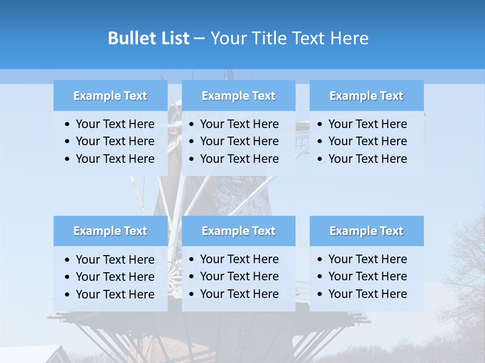 Netherlands Mill Sky PowerPoint Template
