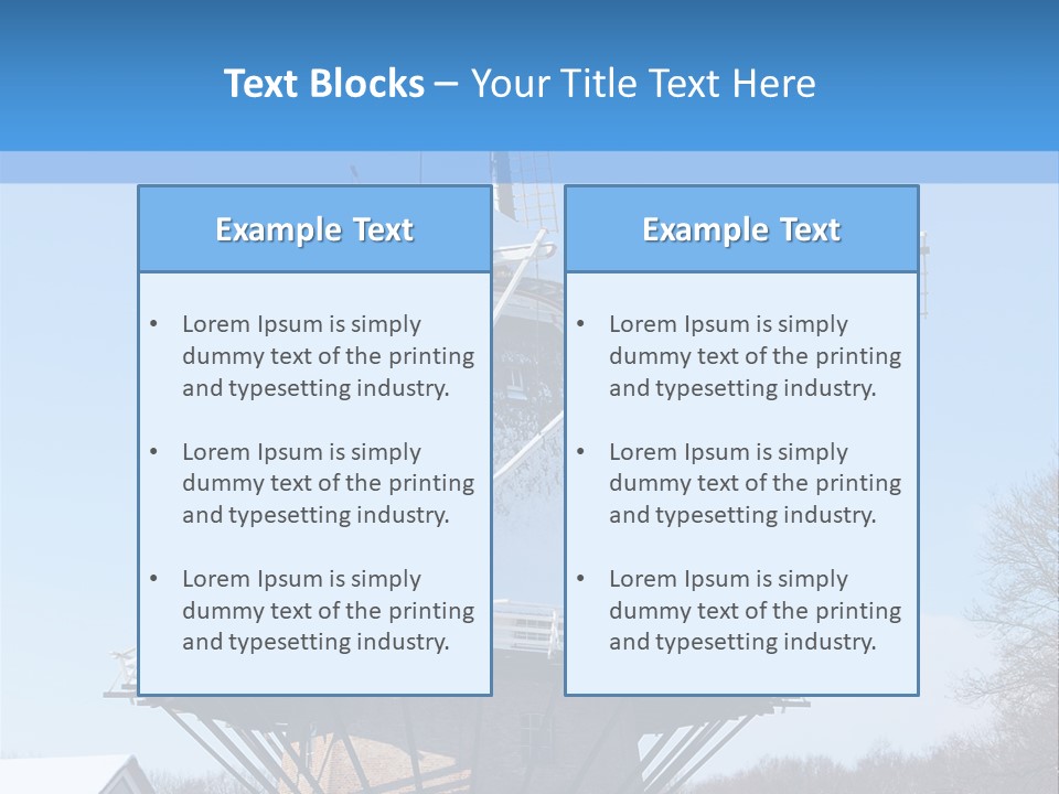 Netherlands Mill Sky PowerPoint Template