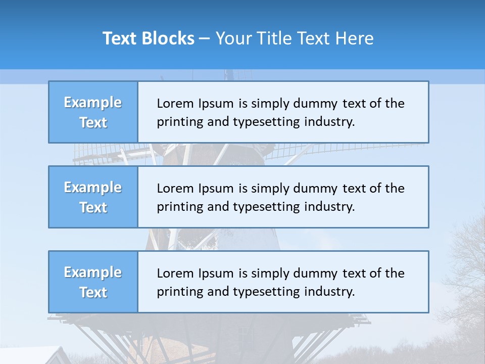 Netherlands Mill Sky PowerPoint Template