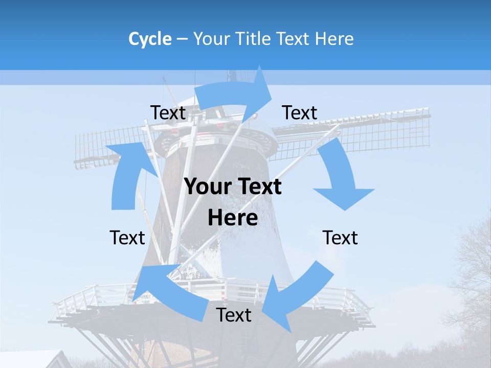 Netherlands Mill Sky PowerPoint Template