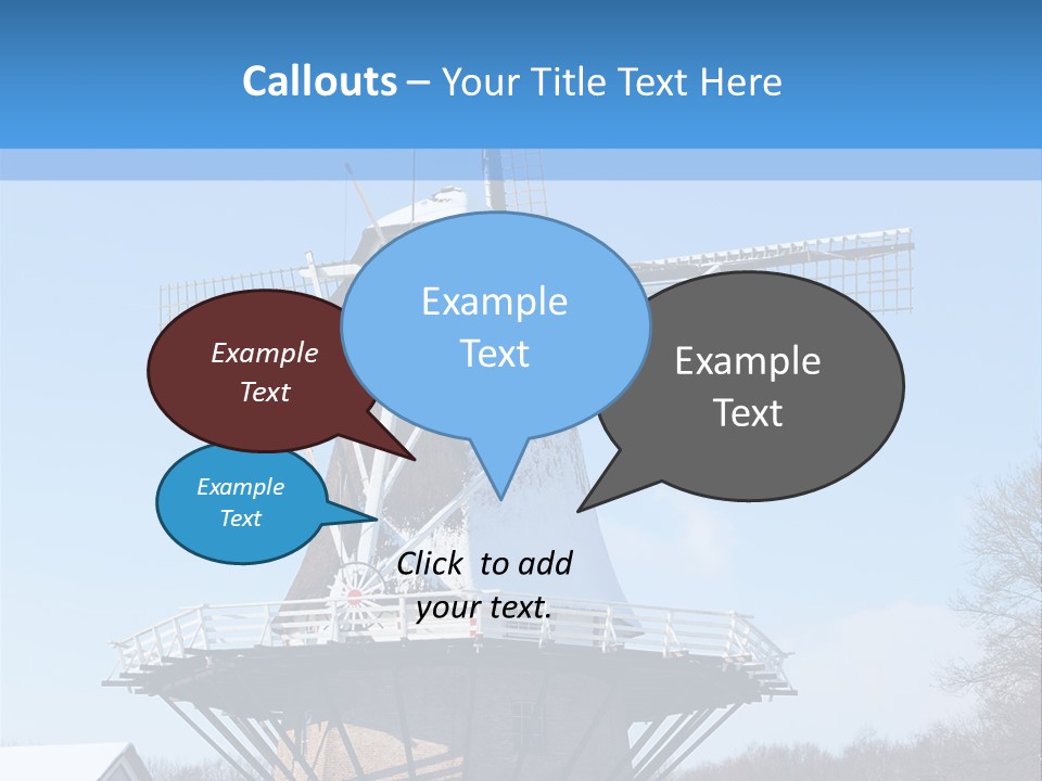 Netherlands Mill Sky PowerPoint Template