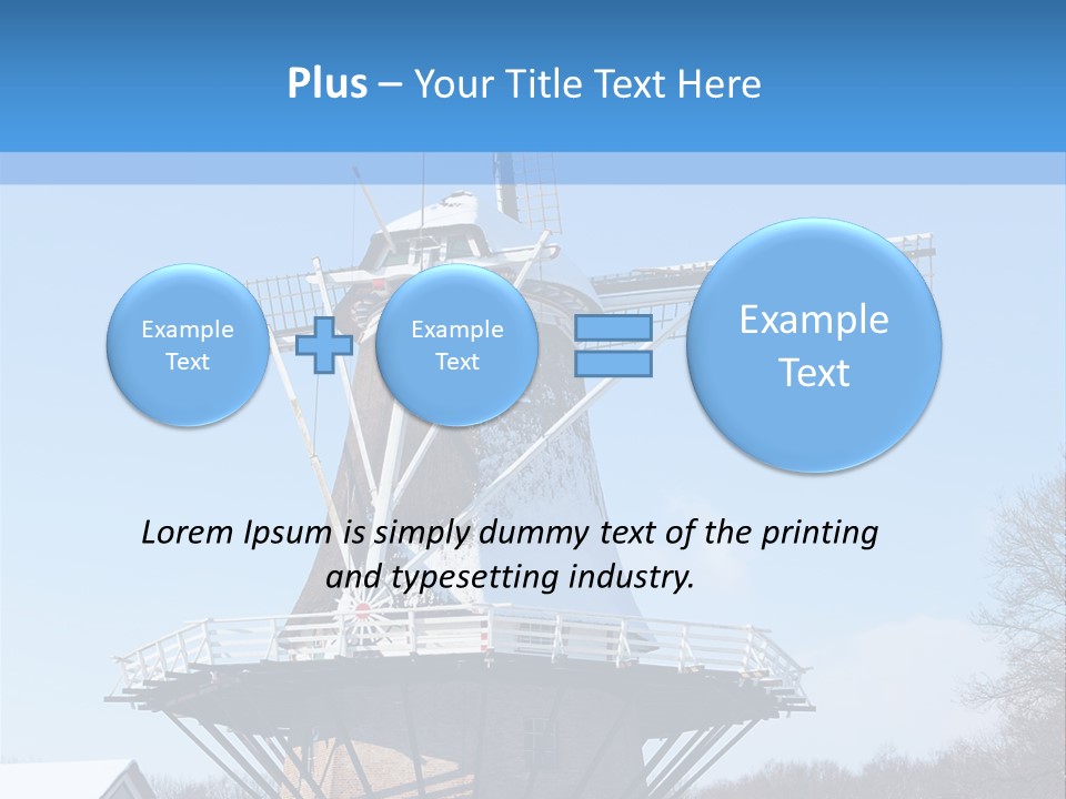 Netherlands Mill Sky PowerPoint Template