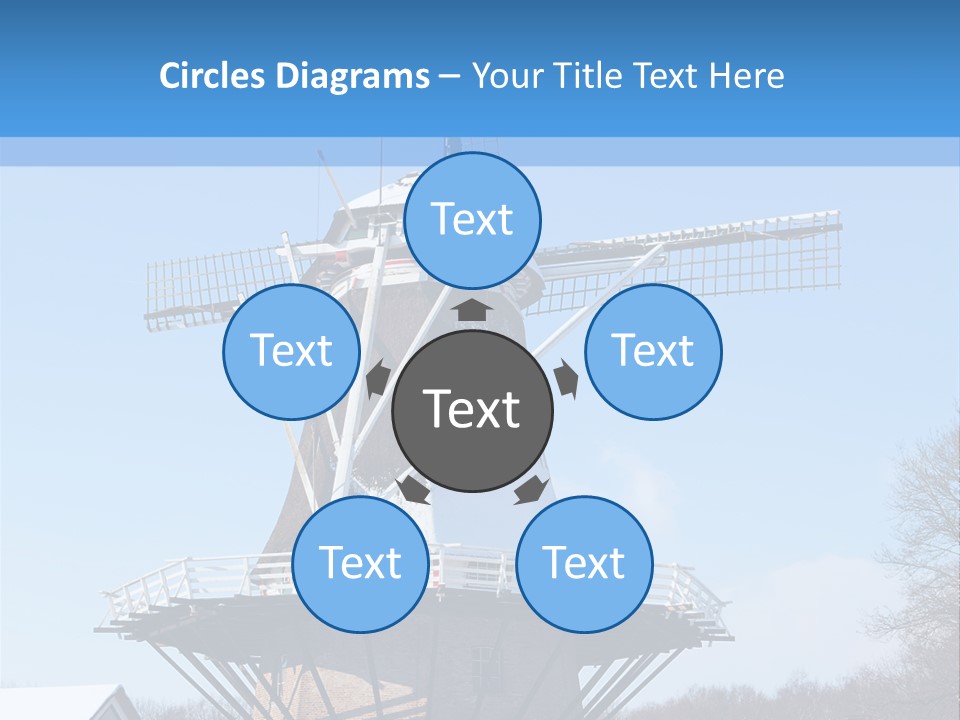 Netherlands Mill Sky PowerPoint Template