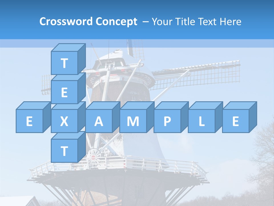 Netherlands Mill Sky PowerPoint Template