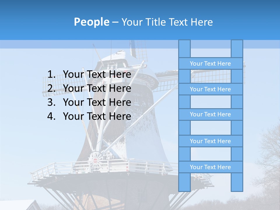 Netherlands Mill Sky PowerPoint Template