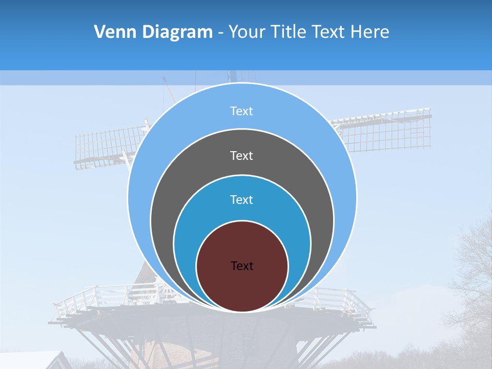 Netherlands Mill Sky PowerPoint Template