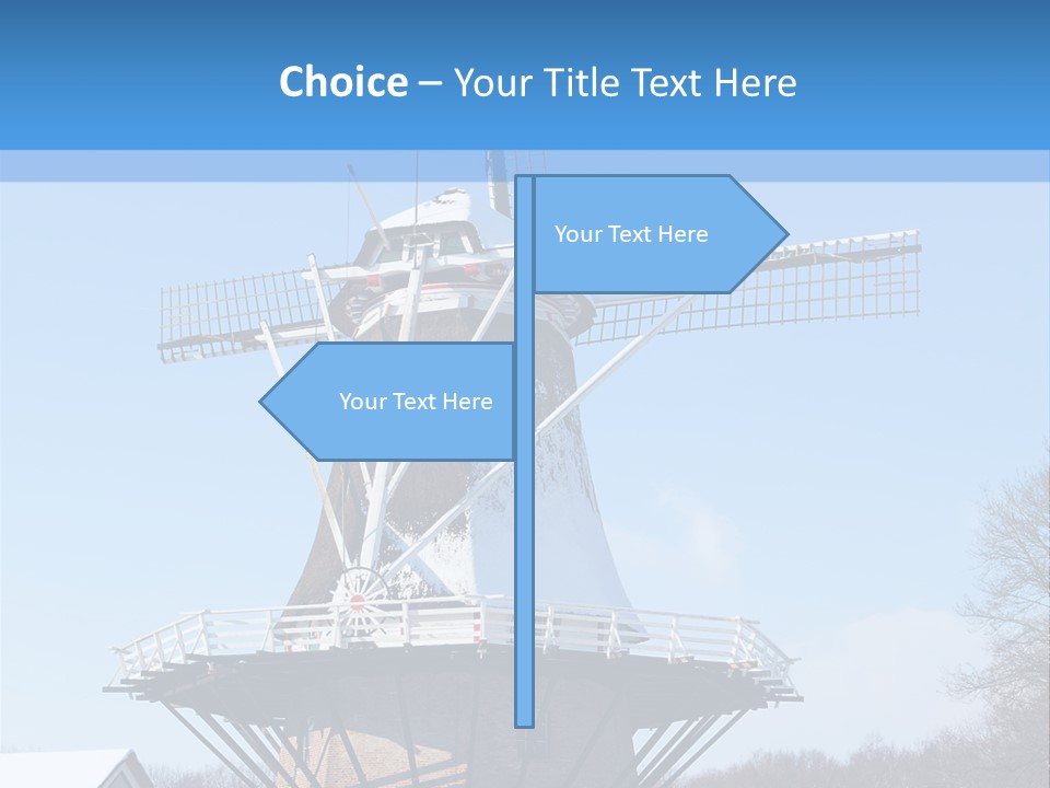 Netherlands Mill Sky PowerPoint Template