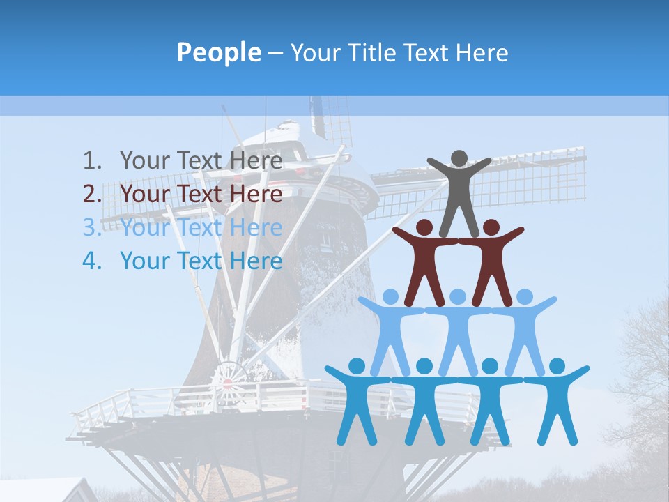 Netherlands Mill Sky PowerPoint Template