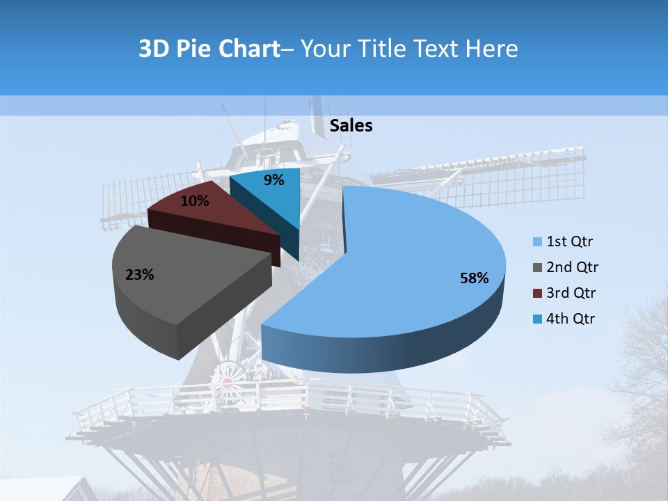 Netherlands Mill Sky PowerPoint Template