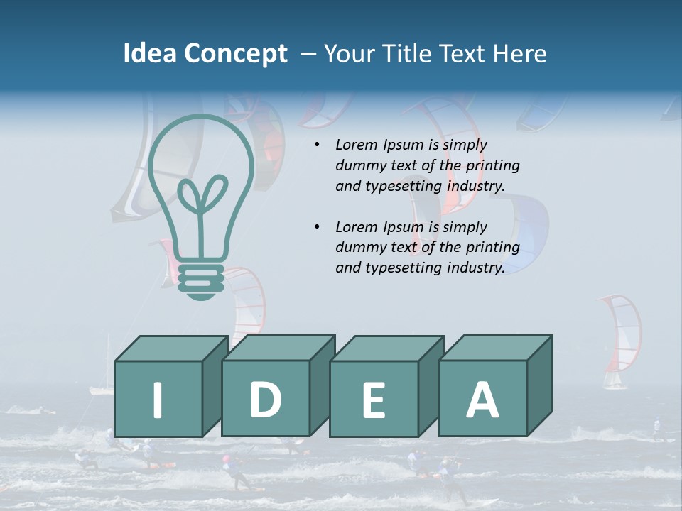 Wing People Kitesurf PowerPoint Template