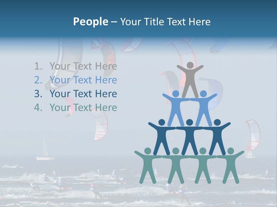 Wing People Kitesurf PowerPoint Template