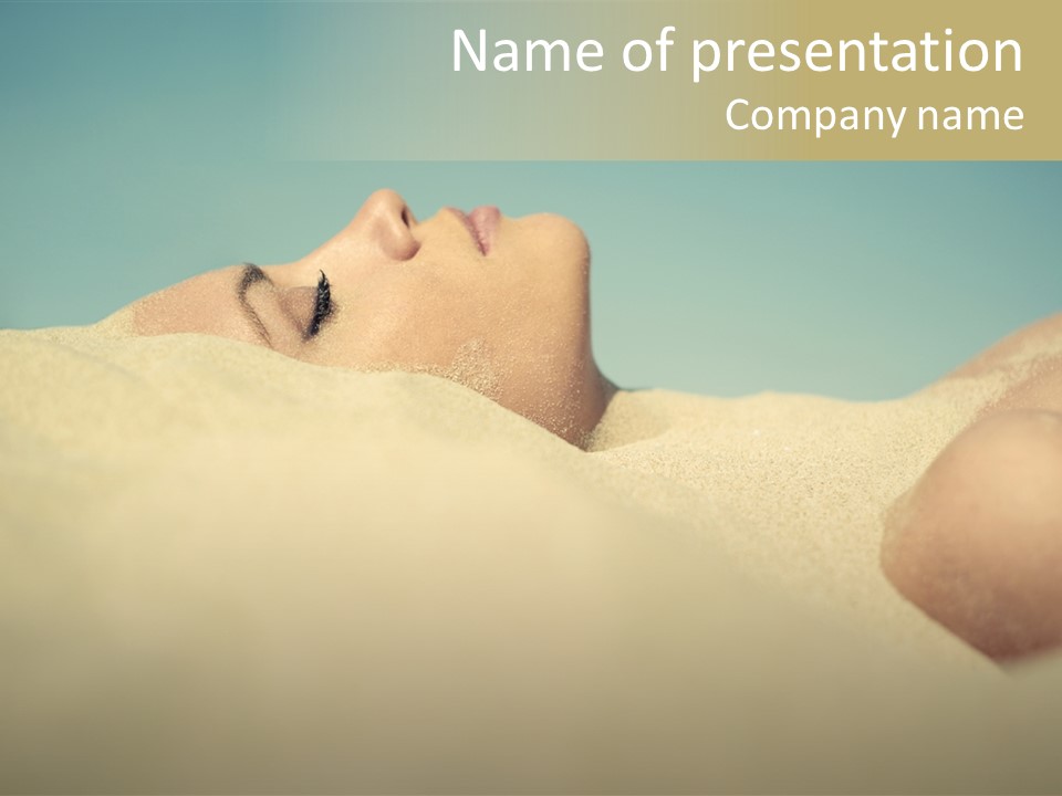 Calm Woman Outside PowerPoint Template