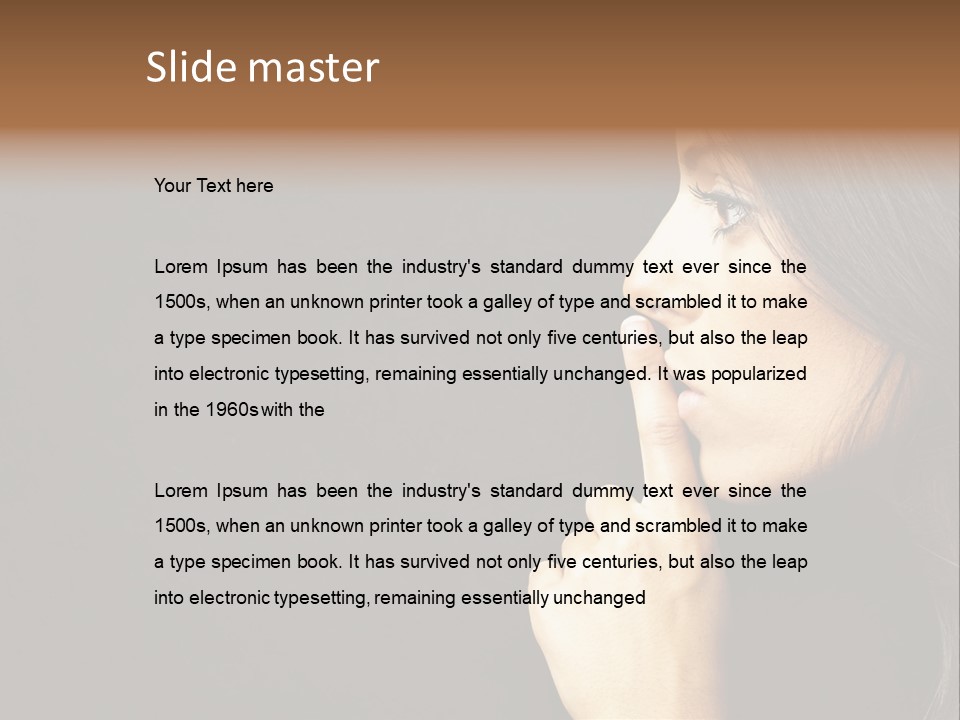 Woman Sign Calm PowerPoint Template