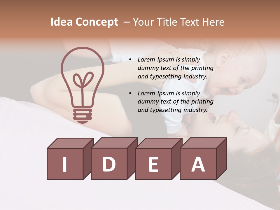 Carefree Offspring Beautiful PowerPoint Template