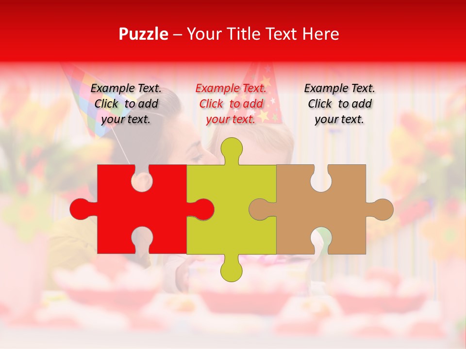 Female Celebrating Gift PowerPoint Template