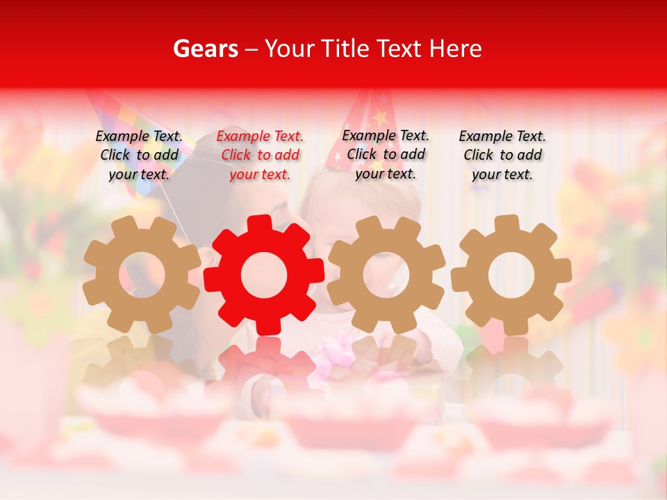 Female Celebrating Gift PowerPoint Template