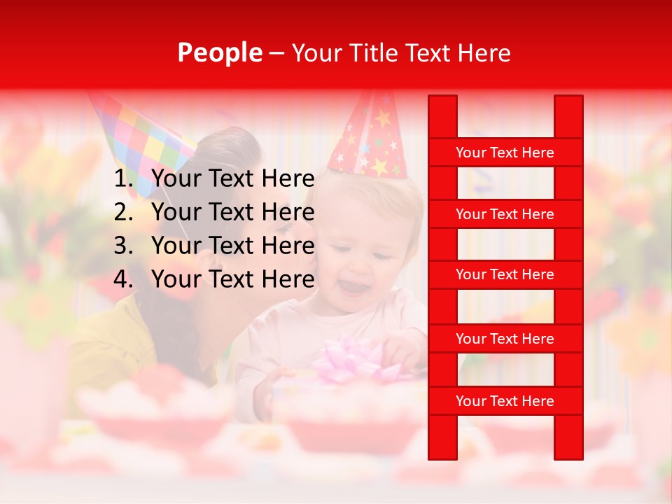 Female Celebrating Gift PowerPoint Template