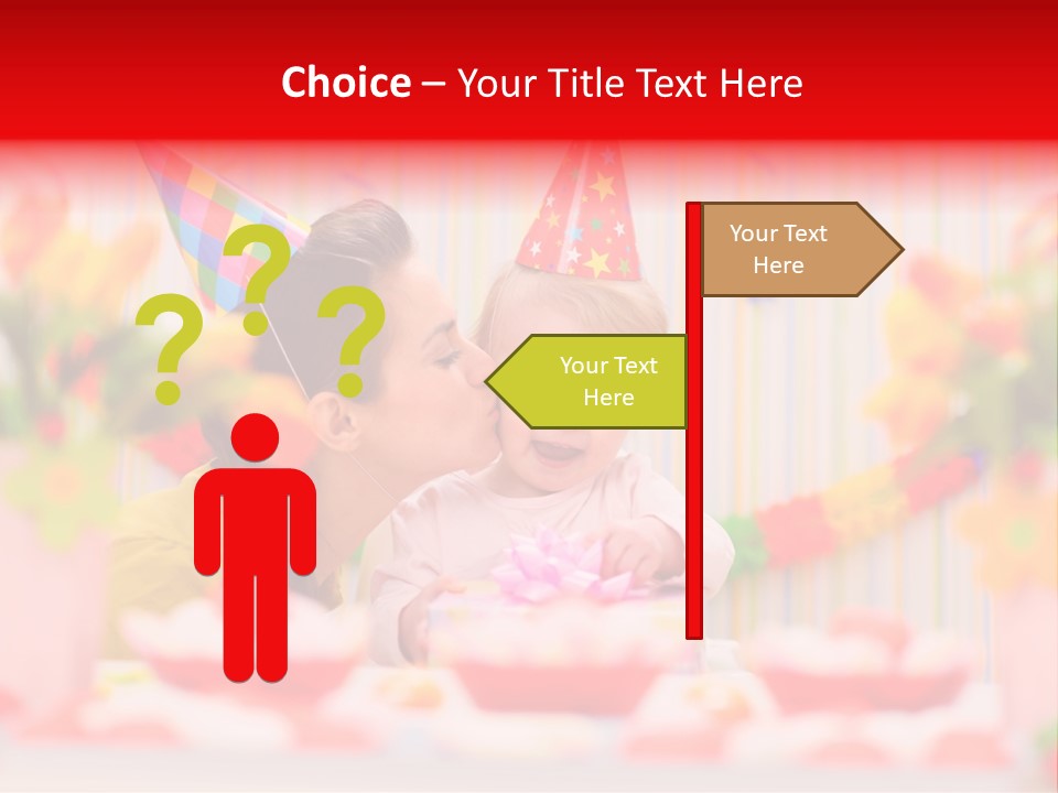 Female Celebrating Gift PowerPoint Template