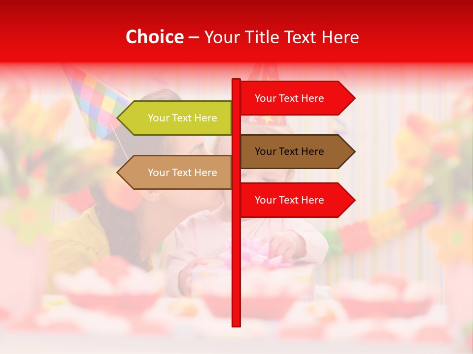 Female Celebrating Gift PowerPoint Template