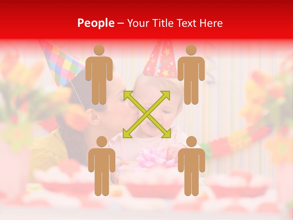 Female Celebrating Gift PowerPoint Template