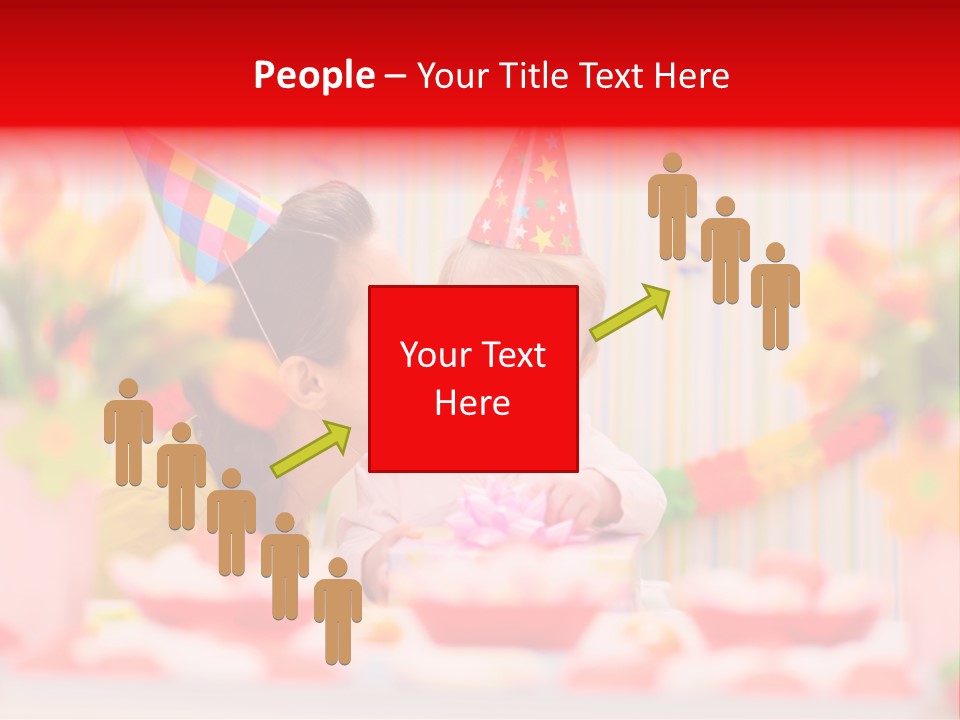 Female Celebrating Gift PowerPoint Template