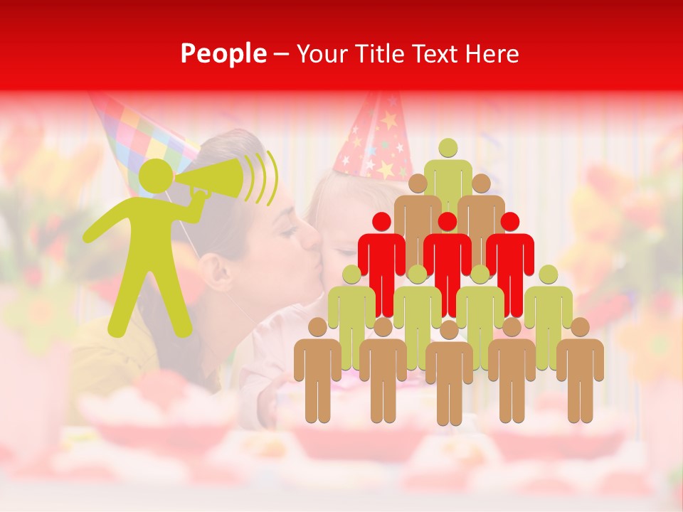 Female Celebrating Gift PowerPoint Template