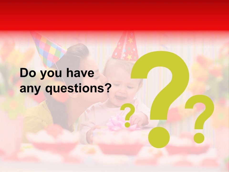 Female Celebrating Gift PowerPoint Template