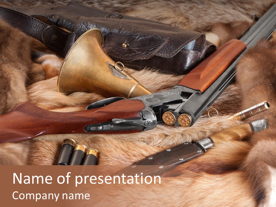 Golden Hunting Hobbies PowerPoint Template