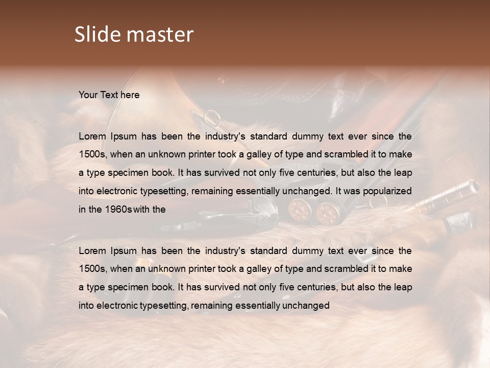 Golden Hunting Hobbies PowerPoint Template