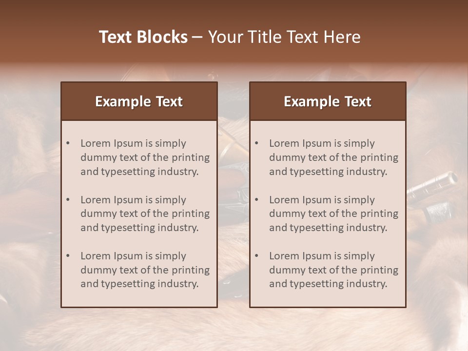 Golden Hunting Hobbies PowerPoint Template