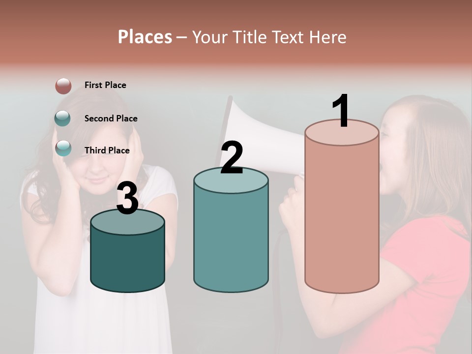 Megaphone Girl People PowerPoint Template