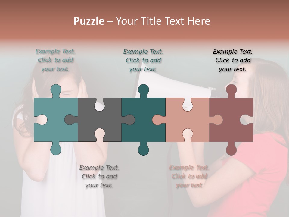 Megaphone Girl People PowerPoint Template