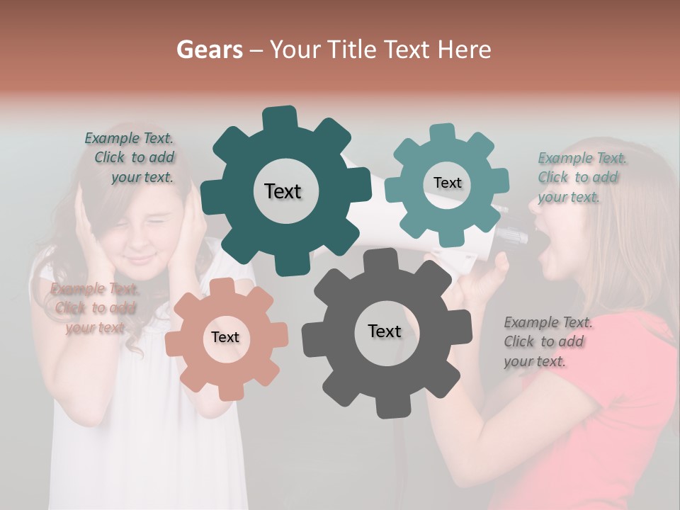 Megaphone Girl People PowerPoint Template
