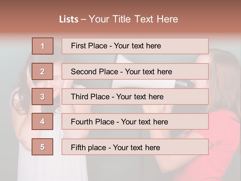 Megaphone Girl People PowerPoint Template