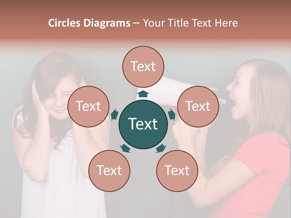 Megaphone Girl People PowerPoint Template