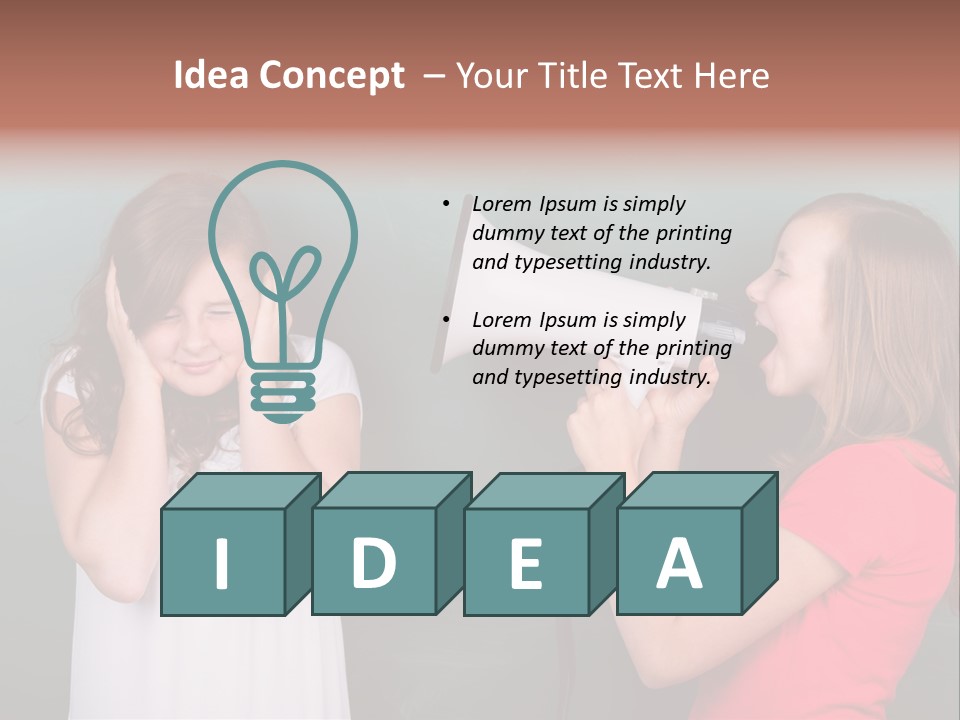 Megaphone Girl People PowerPoint Template