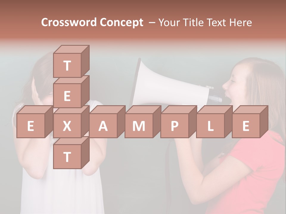 Megaphone Girl People PowerPoint Template