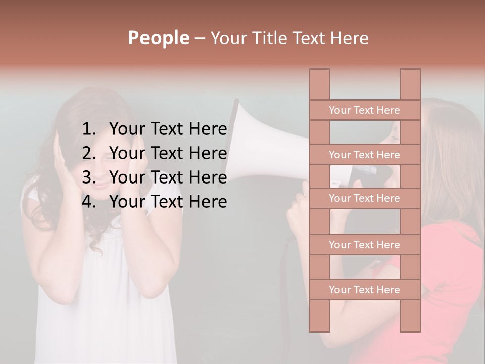 Megaphone Girl People PowerPoint Template